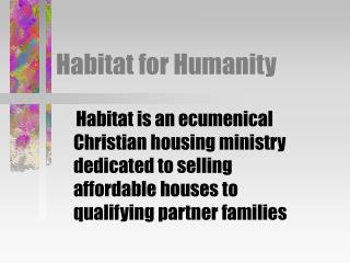 Habitat for Humanity