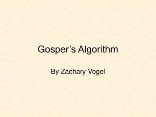 Gosper’s Algorithm