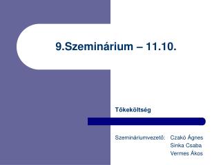 9.Szeminárium – 1 1.10.