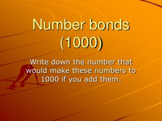 Number bonds (1000)