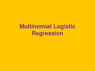 Multinomial Logistic Regression