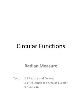 Circular Functions