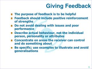 feedback giving positive example presentation ppt powerpoint slideserve