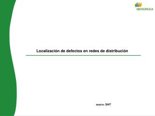 Localización de defectos en redes de distribución