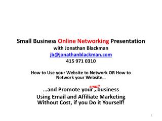 How to Use your Website to Network OR How to Network your Website… small