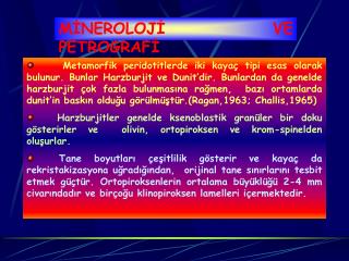 MİNEROLOJİ VE PETROGRAFİ