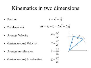 Kinematics in two dimensions