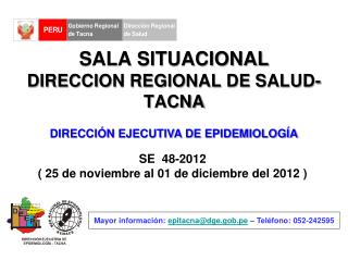 SALA SITUACIONAL DIRECCION REGIONAL DE SALUD- TACNA