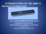 BASICS OF MC68HC11 MICROCONTROLLER