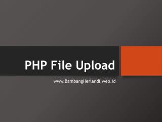 PHP File Upload