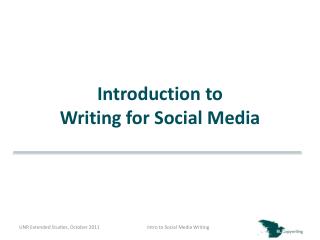 Introduction to Writing for Social Media