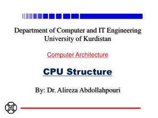 Department of Computer and IT Engineering University of Kurdistan Computer Architecture