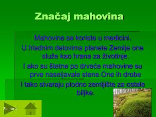 Značaj mahovina