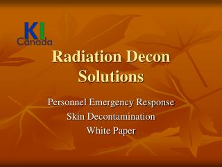 Radiation Decon Solutions