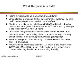 What Happens in a Fall?