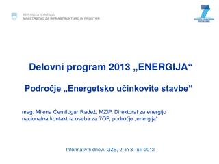 Delovni program 2013 „ENERGIJA“