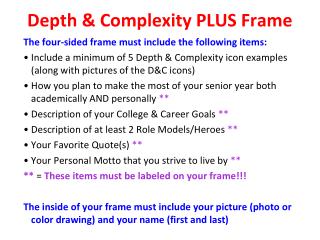 Depth &amp; Complexity PLUS Frame