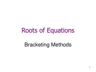 Roots of Equations