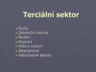 Terciální sektor