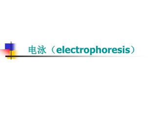 电泳（ electrophoresis ）