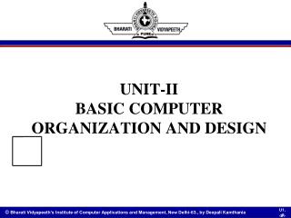 UNIT-II BASIC COMPUTER ORGANIZATION AND DESIGN