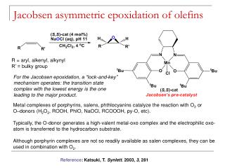 Jacobsen asymmetric epoxidation of olefins