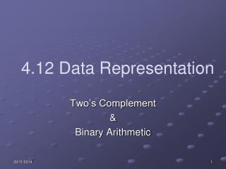 4.12 Data Representation