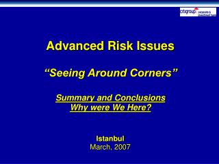 Citi CIB Advanced Risk Issues