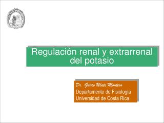 Regulación renal y extrarrenal del potasio