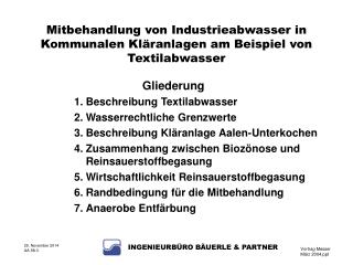 Mitbehandlung von Industrieabwasser in Kommunalen Kläranlagen am Beispiel von Textilabwasser