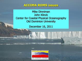 ACCIMA ROMS issues