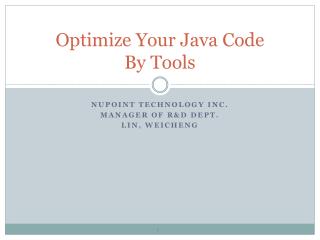 Optimize Your Java Code By Tools