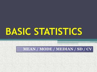 BASIC STATISTICS