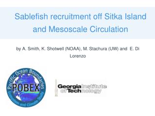 Sablefish recruitment off Sitka Island and Mesoscale Circulation