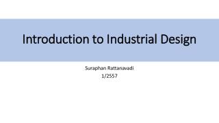 Introduction to Industrial Design