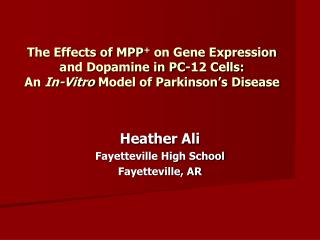 Heather Ali Fayetteville High School Fayetteville, AR