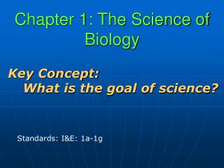 Chapter 1: The Science of Biology