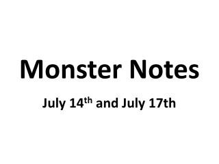 Monster Notes