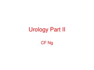 Urology Part II