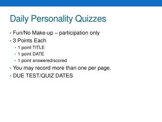 Daily Personality Quizzes