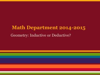 Math Department 2014-2015