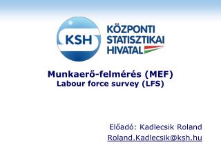 Munkaerő-felmérés (MEF) Labour force survey (LFS)