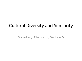 Cultural Diversity and Similarity