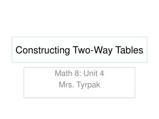 Constructing Two-Way Tables