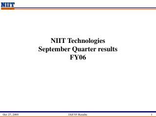 NIIT Technologies September Quarter results FY06