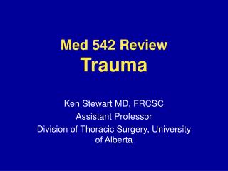 Med 542 Review Trauma