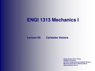 ENGI 1313 Mechanics I