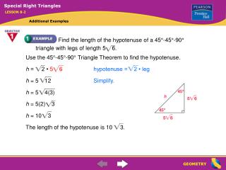 The length of the hypotenuse is 10 3.