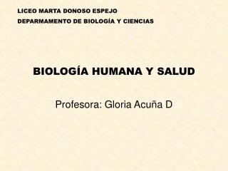 BIOLOGÍA HUMANA Y SALUD