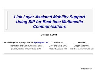 Link Layer Assisted Mobility Support Using SIP for Real-time Multimedia Communications